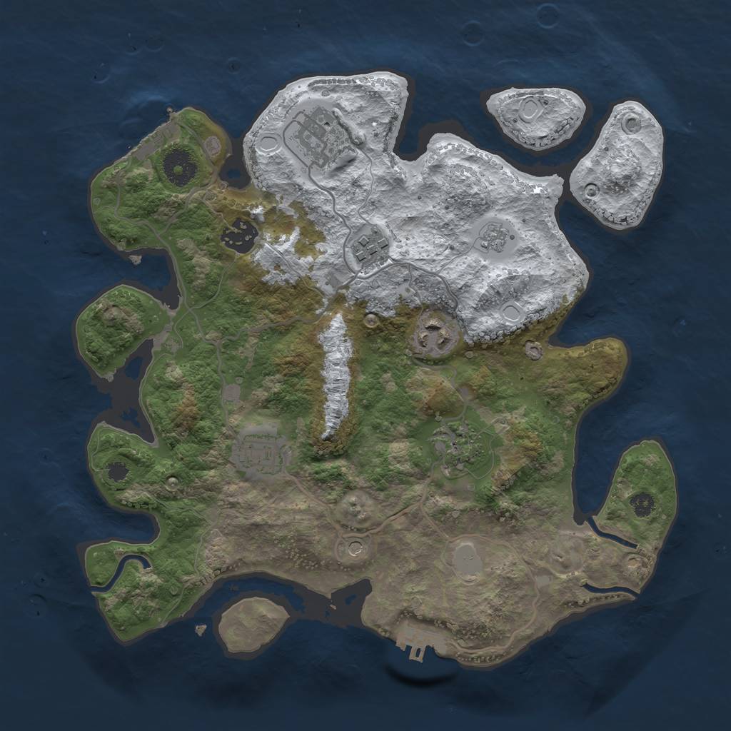 Rust Map: Procedural Map, Size: 3200, Seed: 13825, 15 Monuments