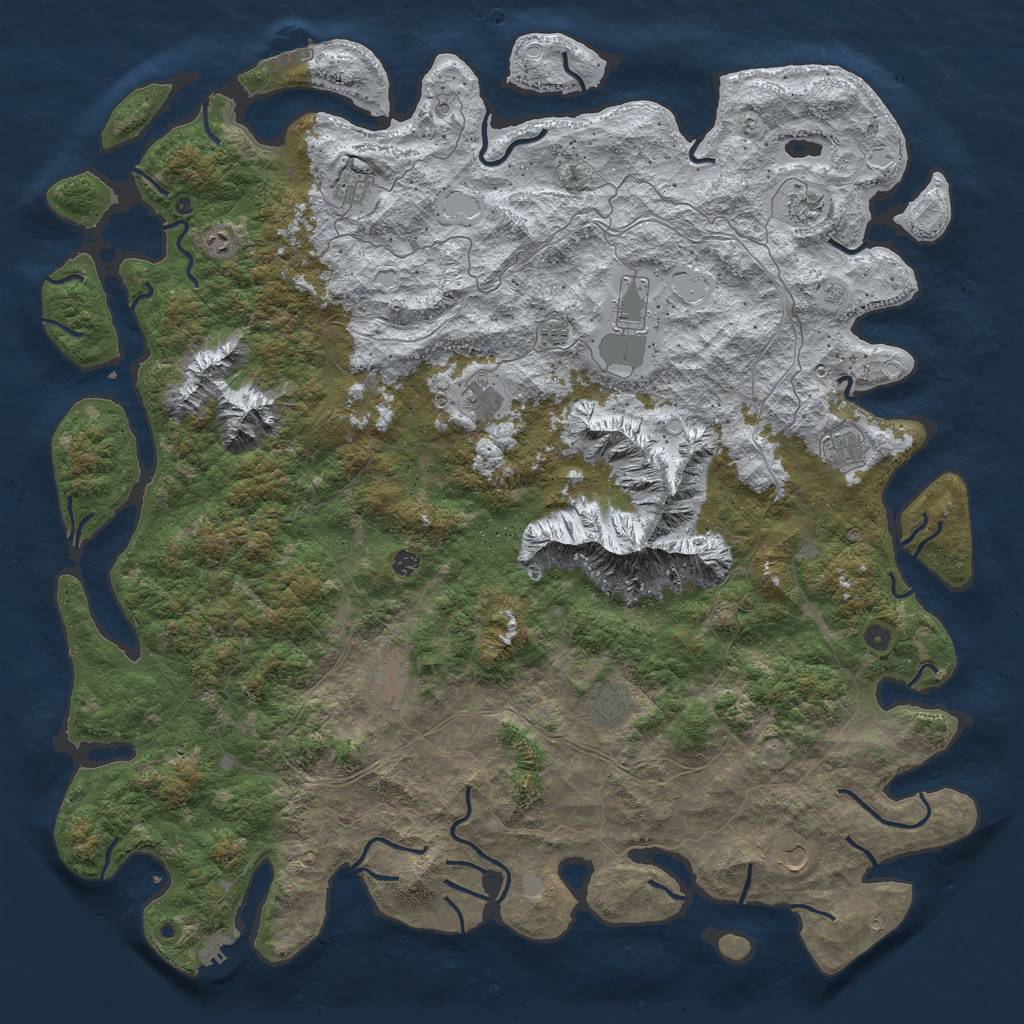 Rust Map: Procedural Map, Size: 6000, Seed: 6597, 20 Monuments