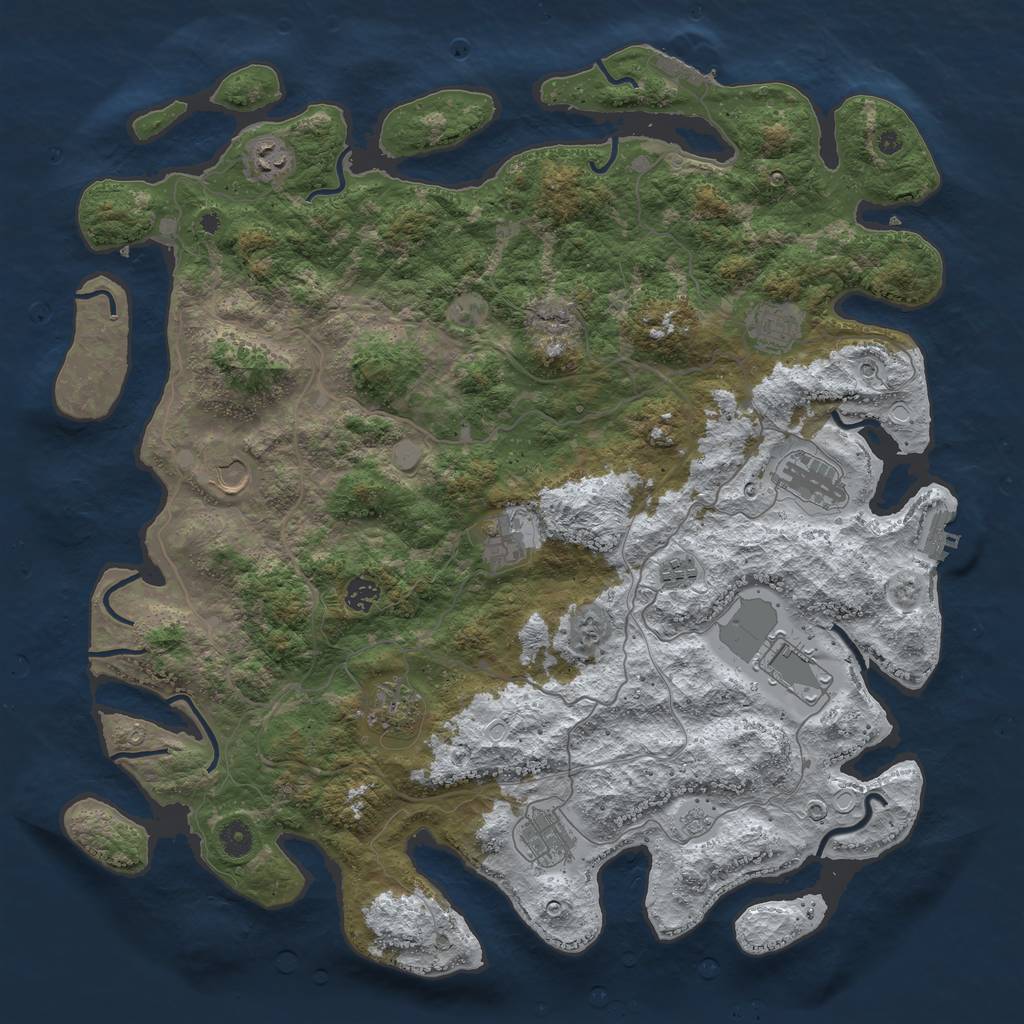Rust Map: Procedural Map, Size: 4500, Seed: 975960, 19 Monuments