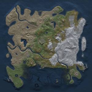 Thumbnail Rust Map: Procedural Map, Size: 4500, Seed: 456, 17 Monuments