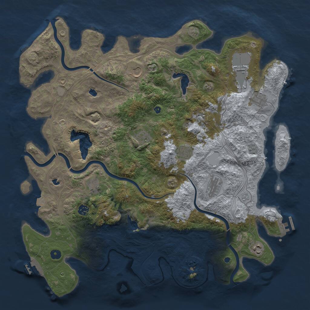 Rust Map: Procedural Map, Size: 4500, Seed: 456, 17 Monuments