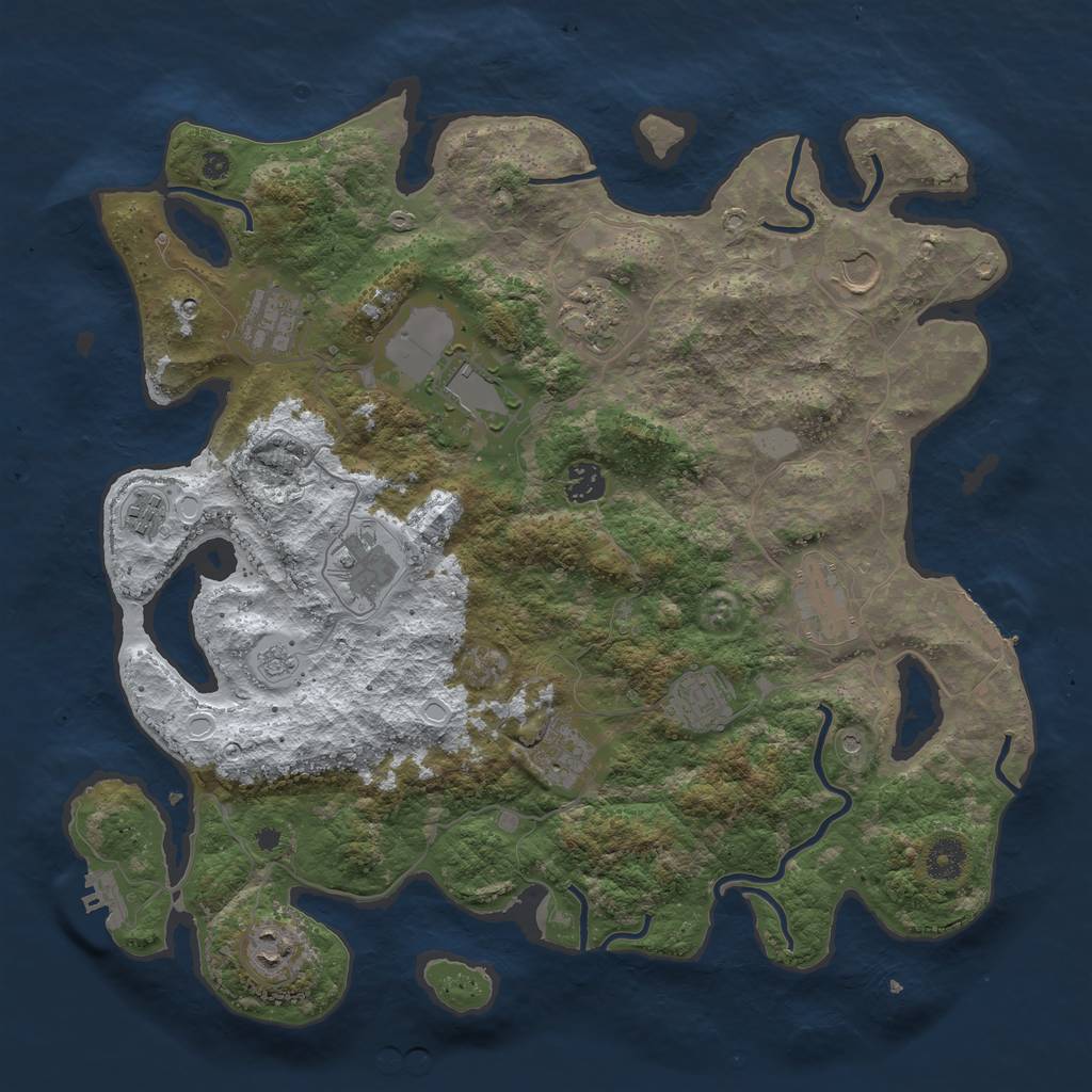 Rust Map: Procedural Map, Size: 3950, Seed: 1814717784, 20 Monuments