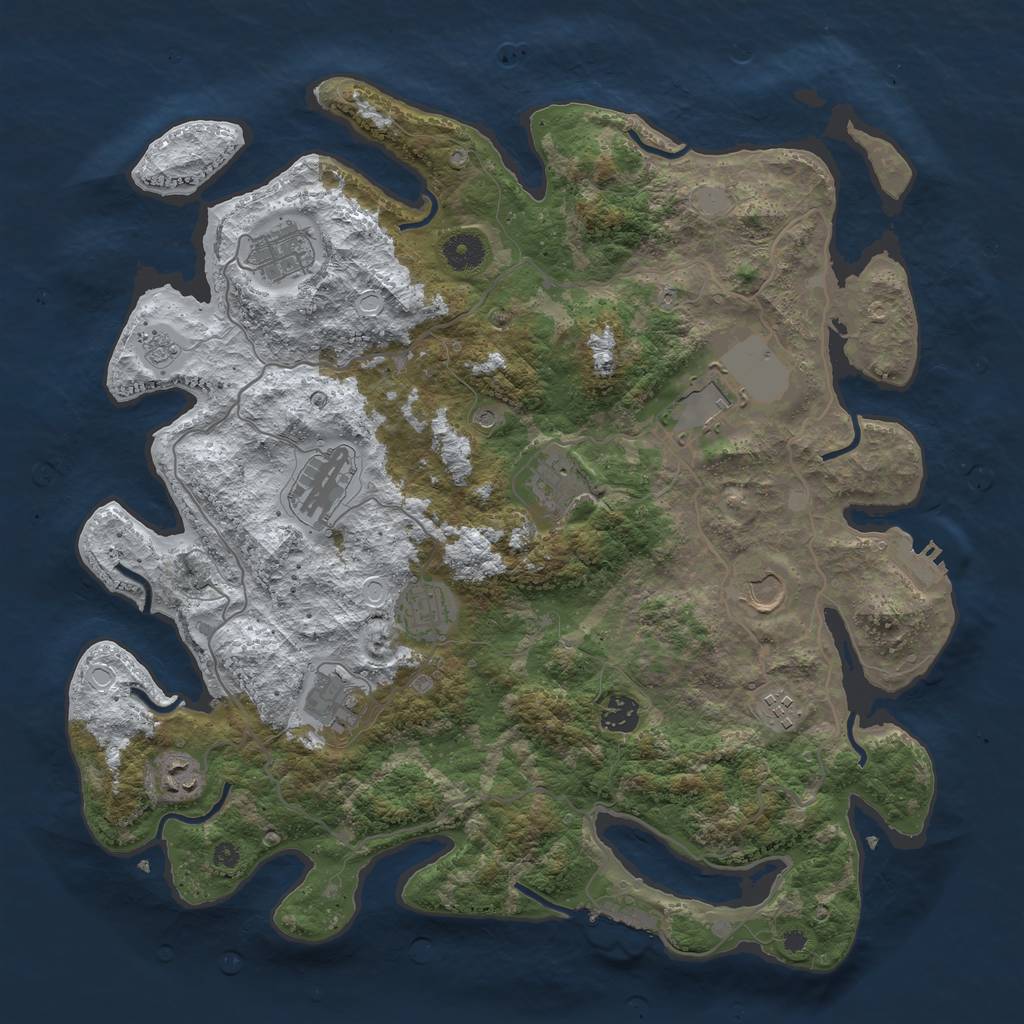 Rust Map: Procedural Map, Size: 4000, Seed: 2021060581, 19 Monuments
