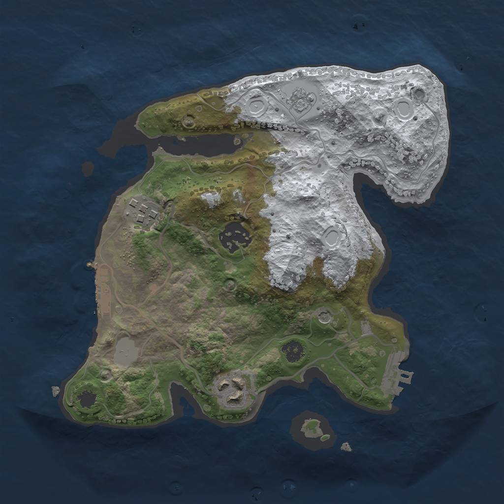 Rust Map: Procedural Map, Size: 2500, Seed: 573561904, 12 Monuments