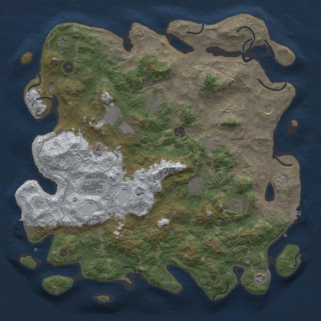 Rust Map: Procedural Map, Size: 4500, Seed: 3201024, 20 Monuments