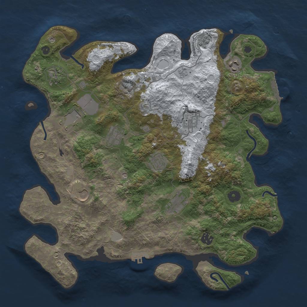 Rust Map: Procedural Map, Size: 3800, Seed: 1714680032, 19 Monuments