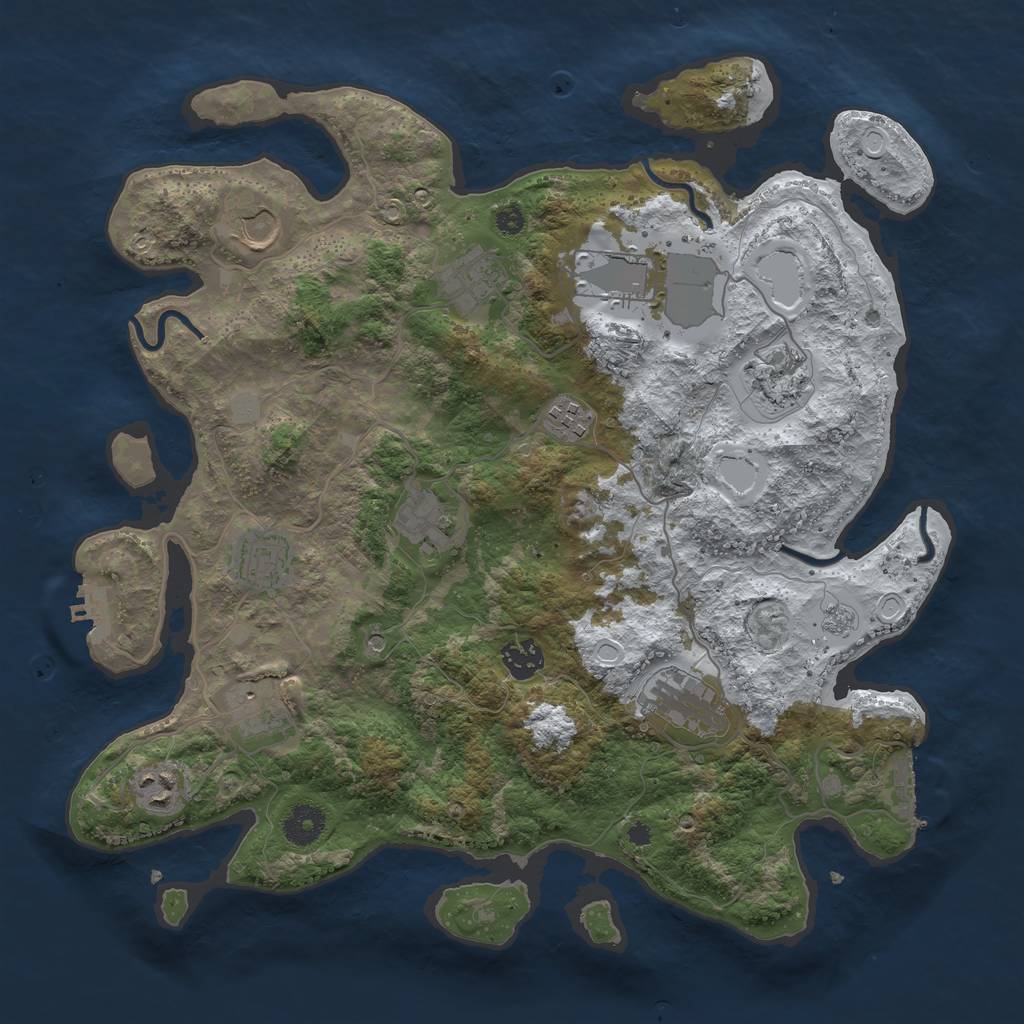 Rust Map: Procedural Map, Size: 3750, Seed: 2022204, 20 Monuments