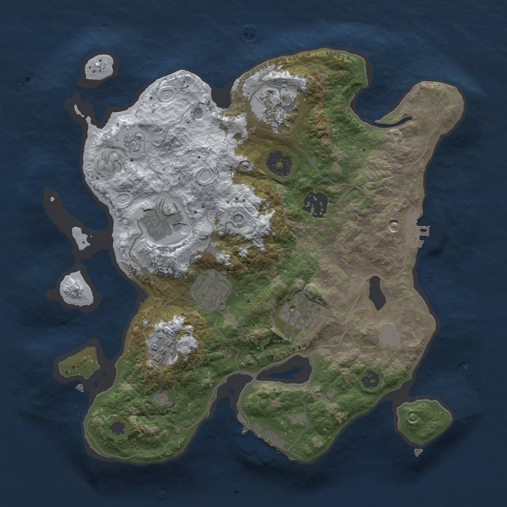 Rust Map: Procedural Map, Size: 3000, Seed: 1578294706, 15 Monuments