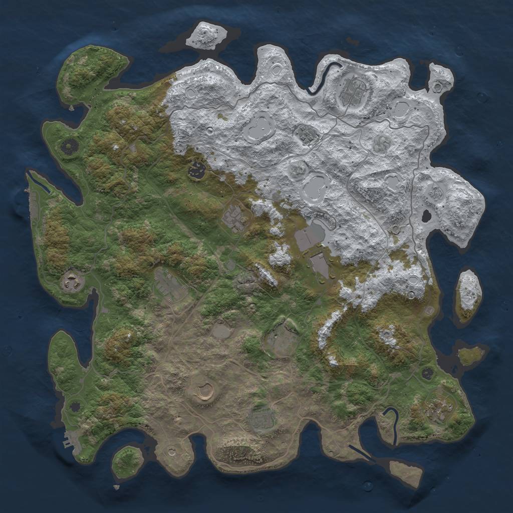 Rust Map: Procedural Map, Size: 4500, Seed: 2594847, 20 Monuments