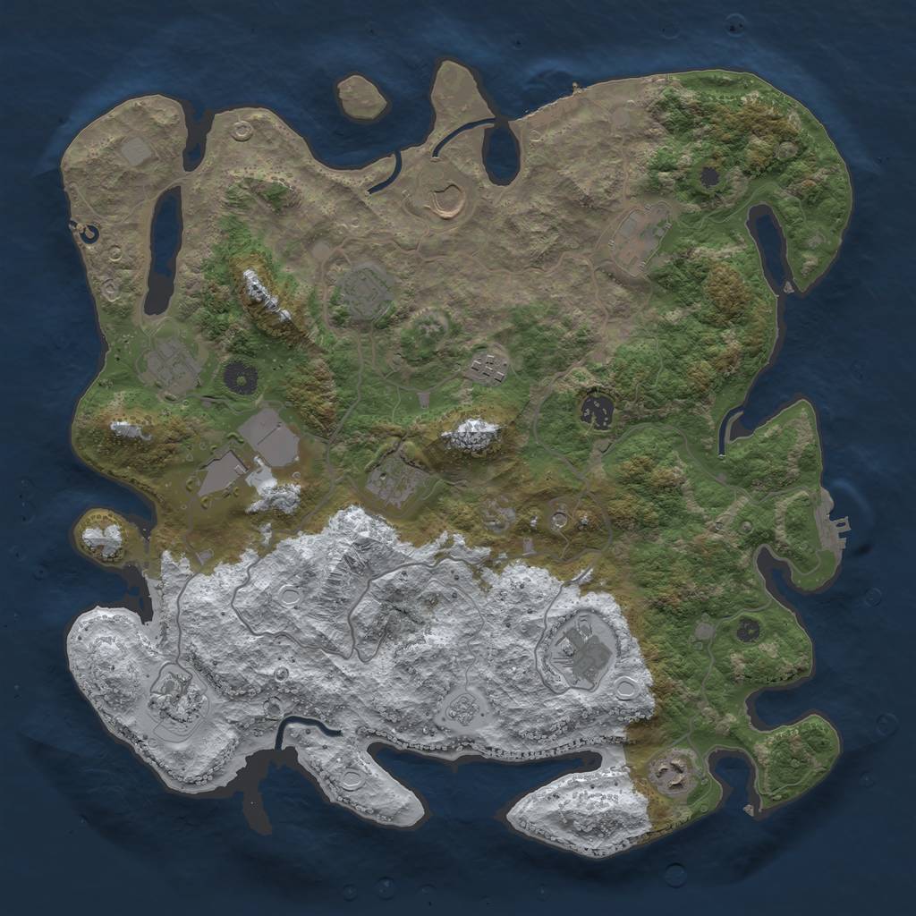 Rust Map: Procedural Map, Size: 4000, Seed: 78818784, 20 Monuments