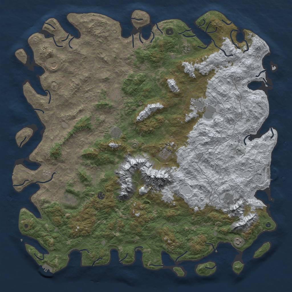 Rust Map: Procedural Map, Size: 6000, Seed: 25, 20 Monuments