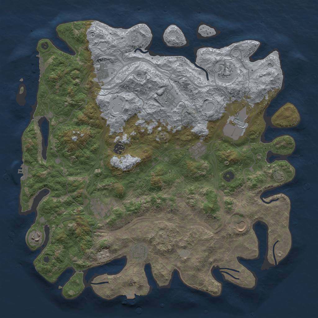 Rust Map: Procedural Map, Size: 4500, Seed: 5897692, 19 Monuments