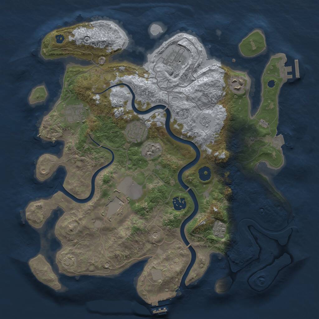 Rust Map: Procedural Map, Size: 3500, Seed: 67560439, 13 Monuments