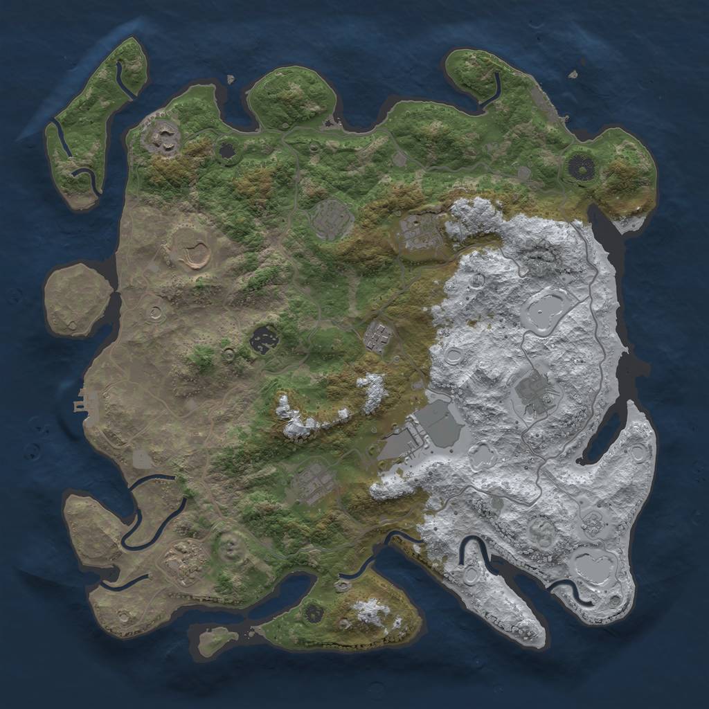 Rust Map: Procedural Map, Size: 4000, Seed: 70176088, 19 Monuments