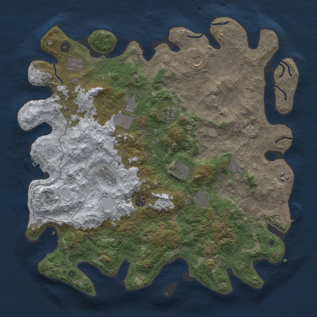 Rust Map: Procedural Map, Size: 4500, Seed: 6356253, 20 Monuments