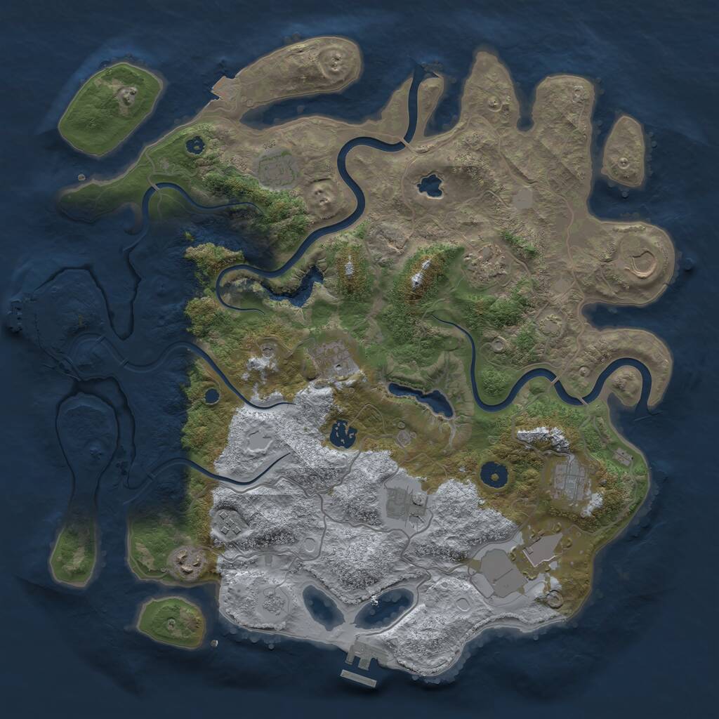 Rust Map: Procedural Map, Size: 4000, Seed: 295917094, 16 Monuments