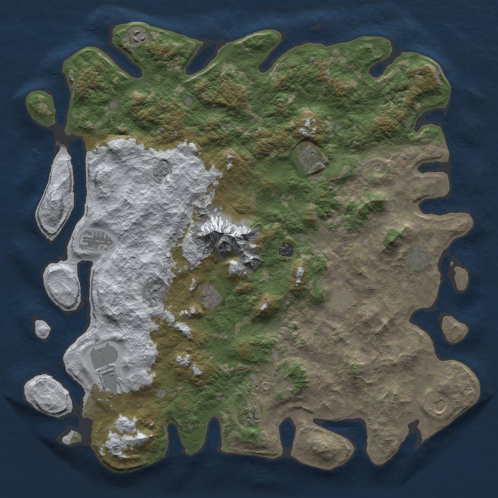 Rust Map: Barren, Size: 5000, Seed: 12345, 14 Monuments