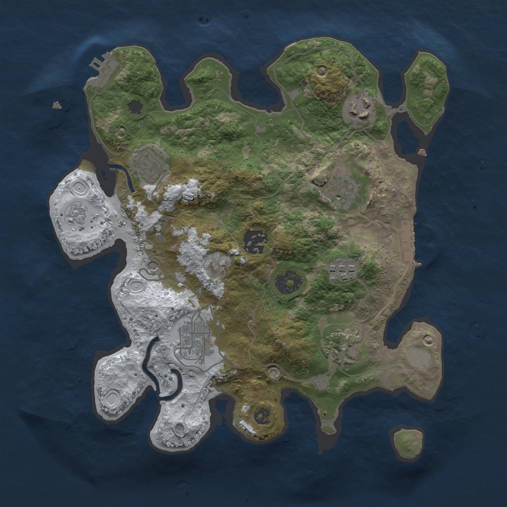 Rust Map: Procedural Map, Size: 3000, Seed: 361095931, 16 Monuments
