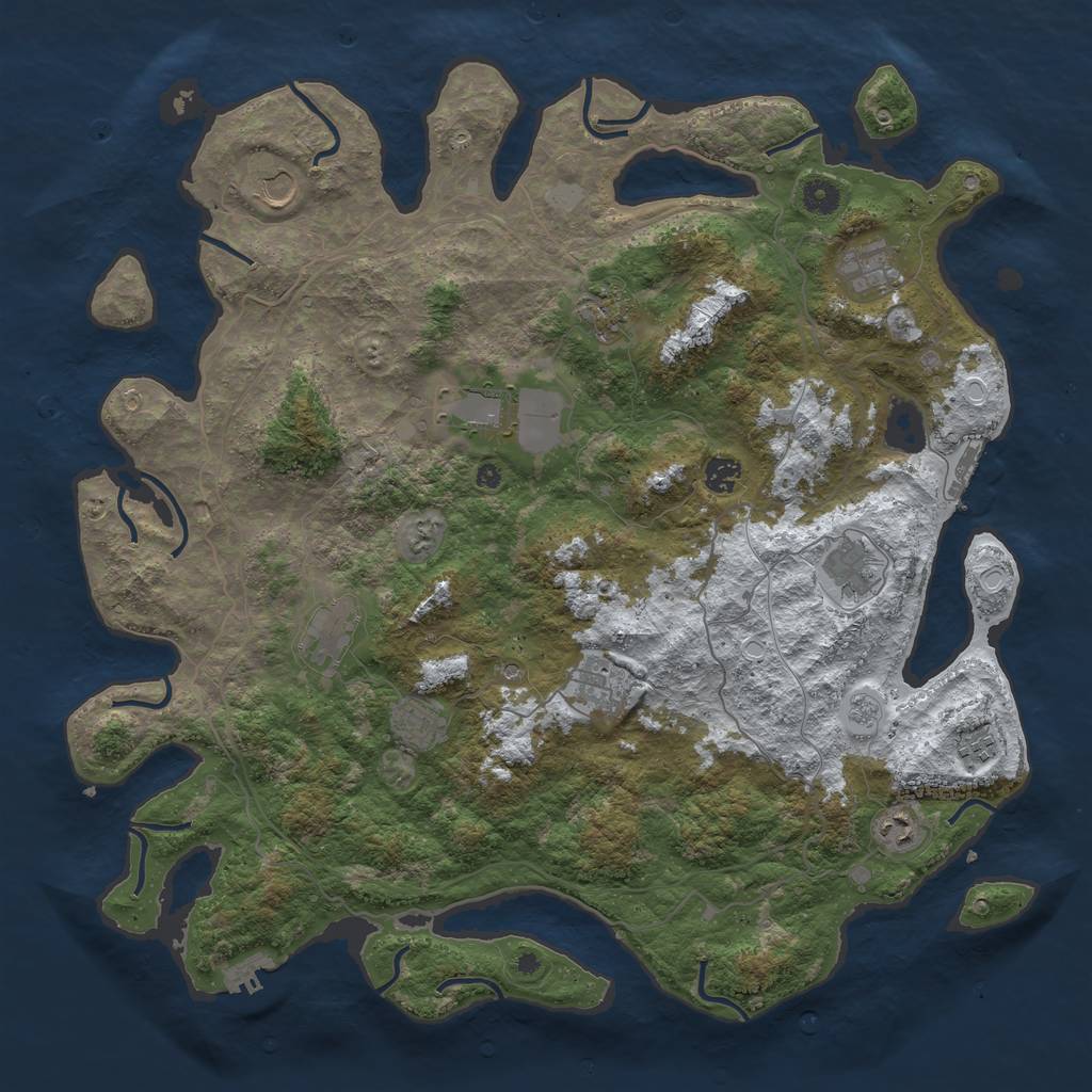 Rust Map: Procedural Map, Size: 4500, Seed: 5654893, 20 Monuments