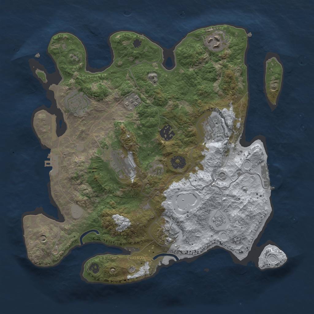 Rust Map: Procedural Map, Size: 3200, Seed: 19, 16 Monuments