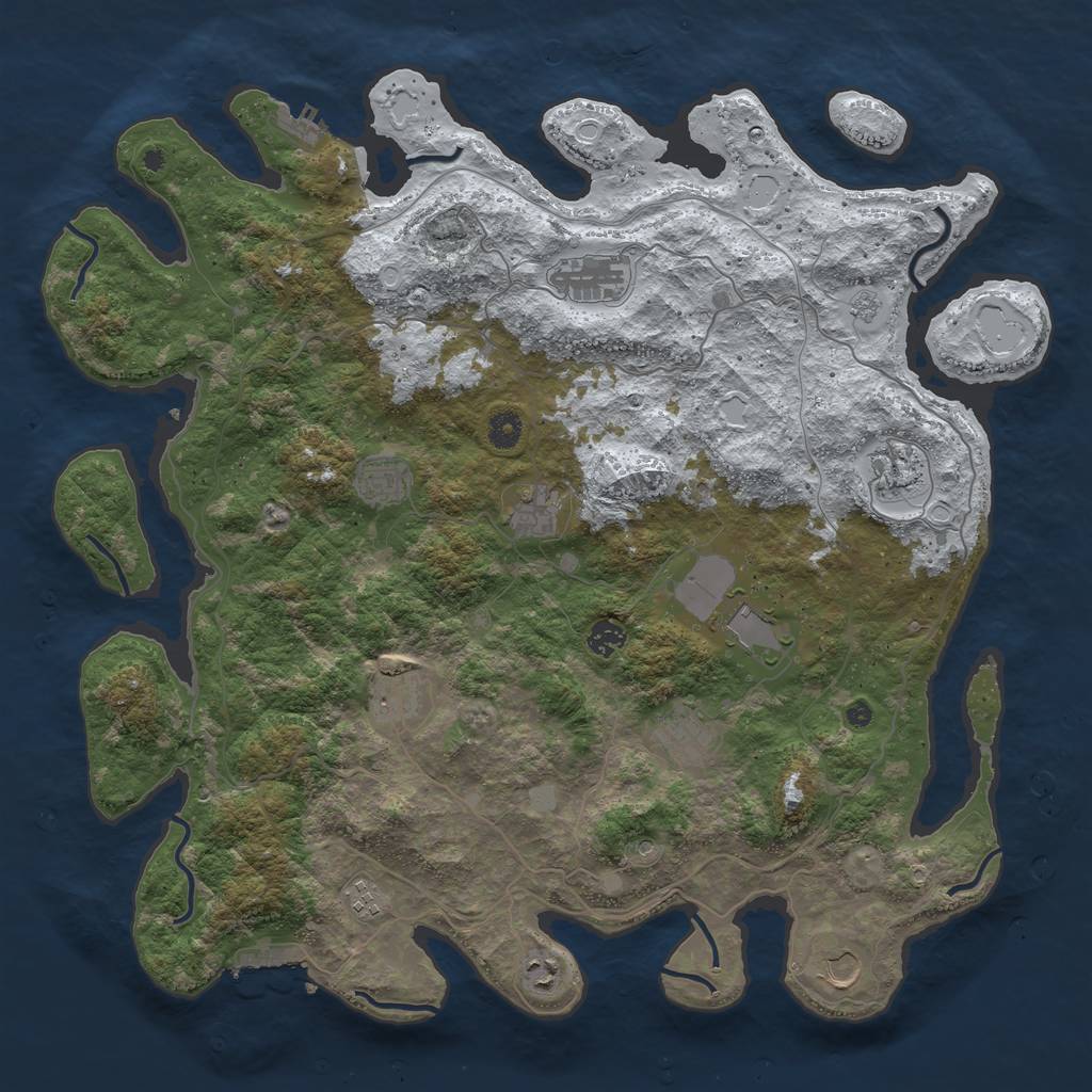 Rust Map: Procedural Map, Size: 4500, Seed: 3026165, 20 Monuments
