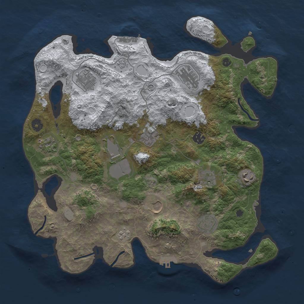 Rust Map: Procedural Map, Size: 3750, Seed: 1706396225, 20 Monuments