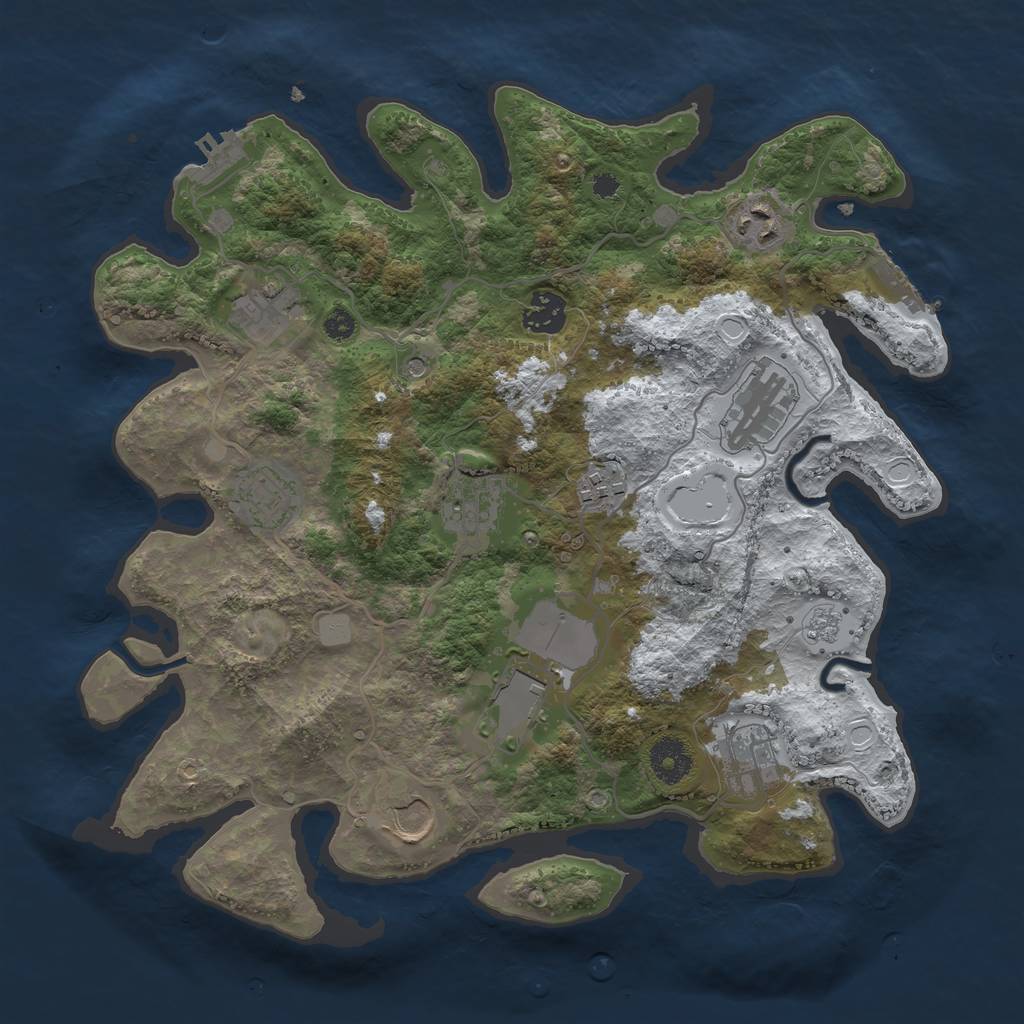 Rust Map: Procedural Map, Size: 3500, Seed: 690420, 19 Monuments