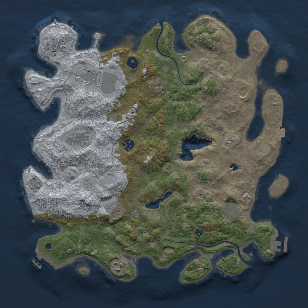 Rust Map: Procedural Map, Size: 4000, Seed: 1221536346, 15 Monuments