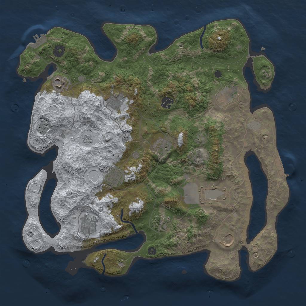 Rust Map: Procedural Map, Size: 3750, Seed: 81756741, 20 Monuments