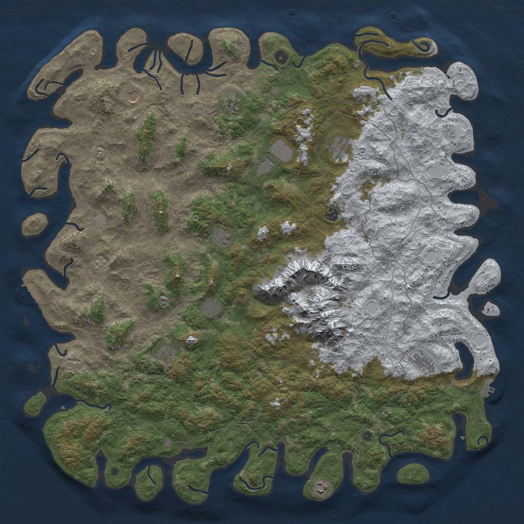 Rust Map: Procedural Map, Size: 6000, Seed: 20359962, 20 Monuments