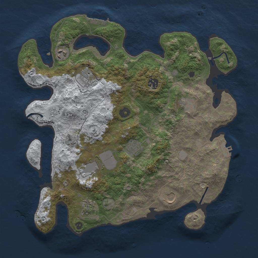 Rust Map: Procedural Map, Size: 3600, Seed: 18210312, 17 Monuments