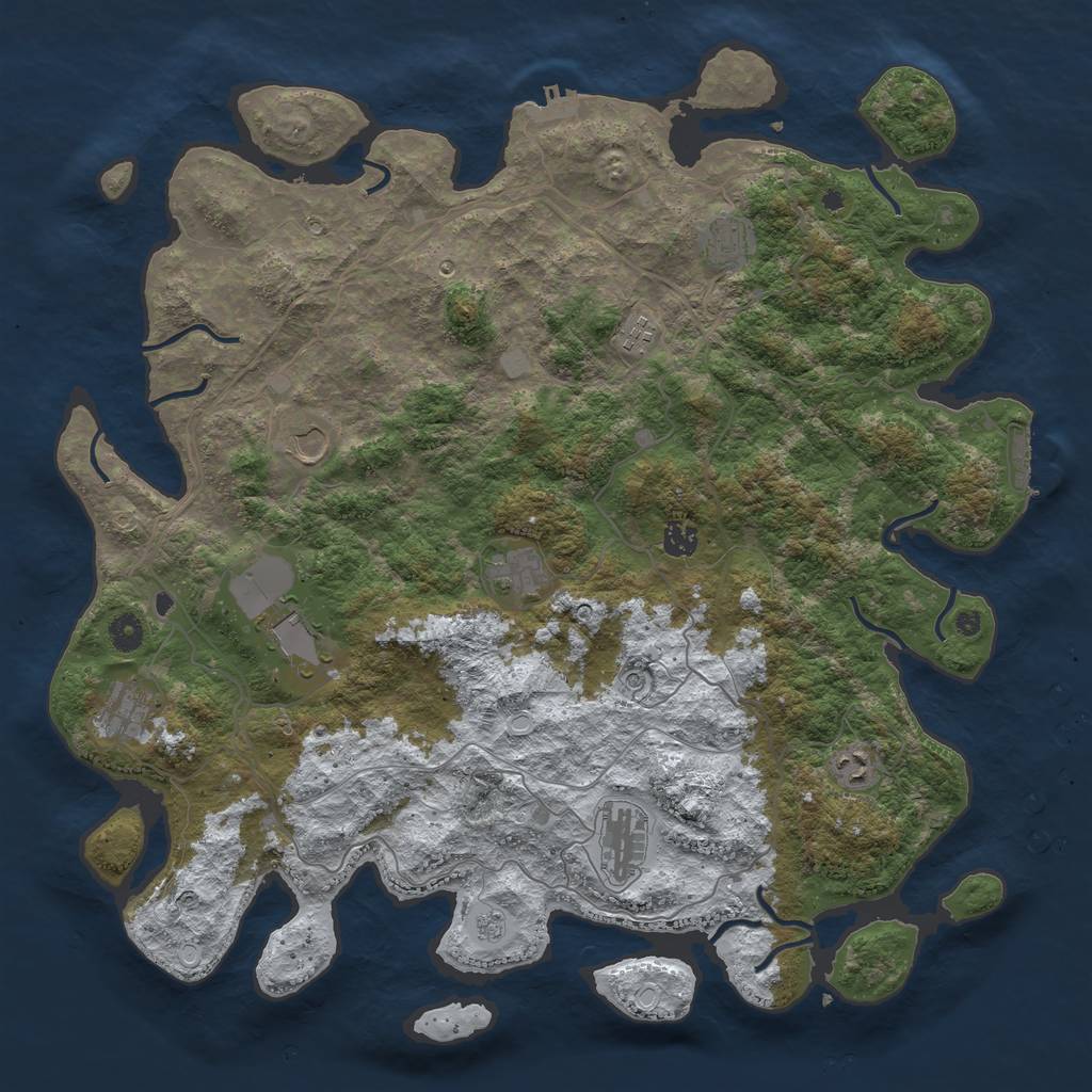 Rust Map: Procedural Map, Size: 4500, Seed: 1856321319, 18 Monuments