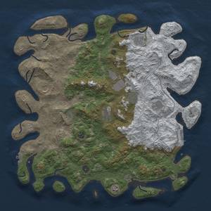 Thumbnail Rust Map: Procedural Map, Size: 4500, Seed: 9999999, 19 Monuments