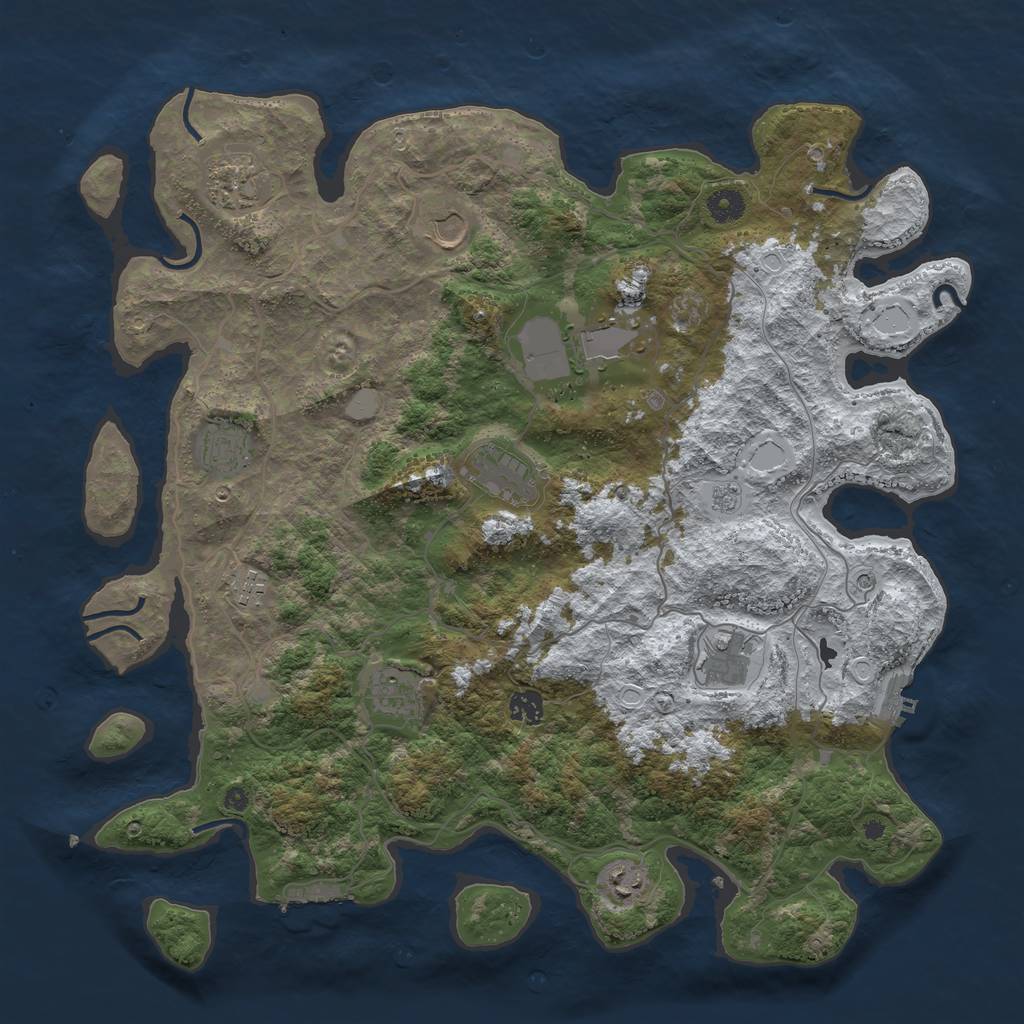 Rust Map: Procedural Map, Size: 4300, Seed: 2211127, 19 Monuments