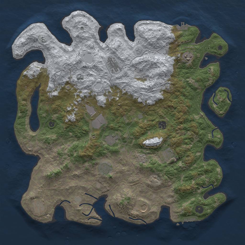 Rust Map: Procedural Map, Size: 4500, Seed: 2831601, 19 Monuments