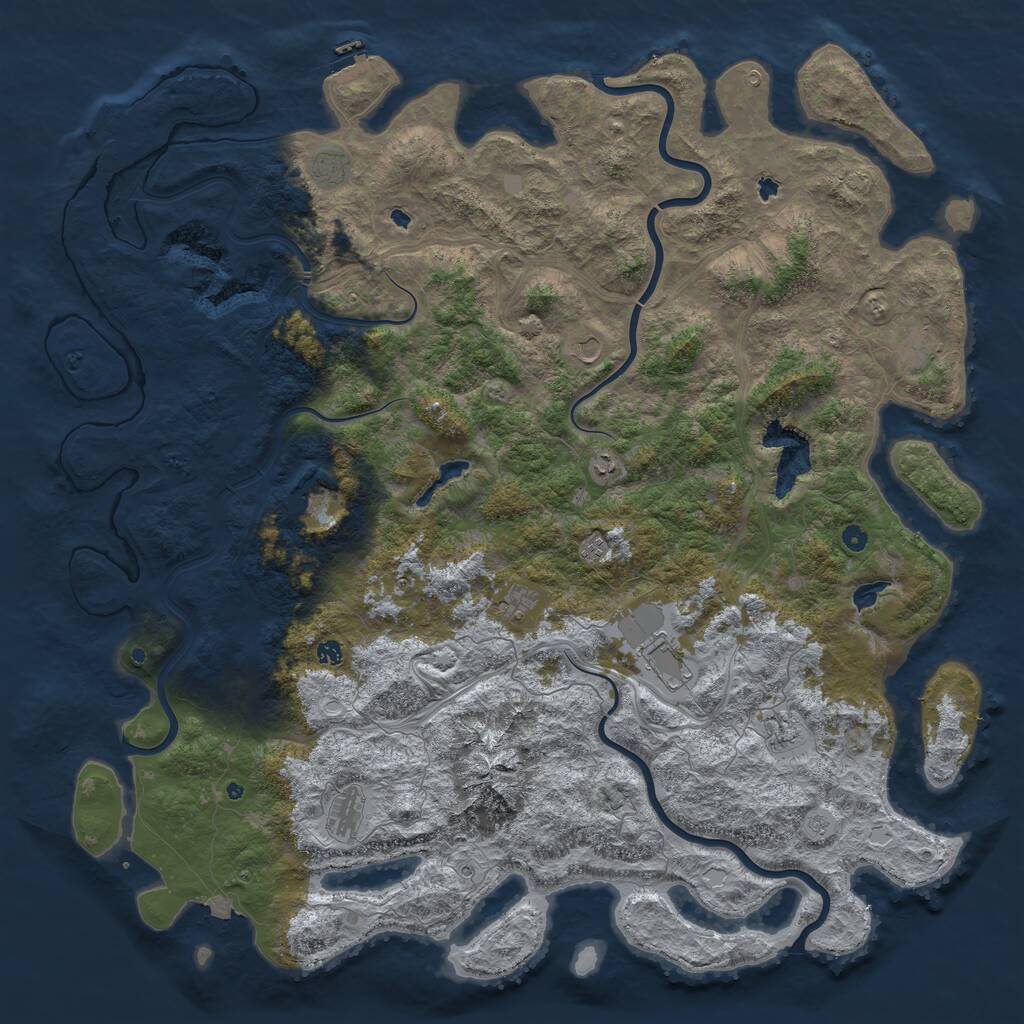 Rust Map: Procedural Map, Size: 6000, Seed: 2354, 17 Monuments