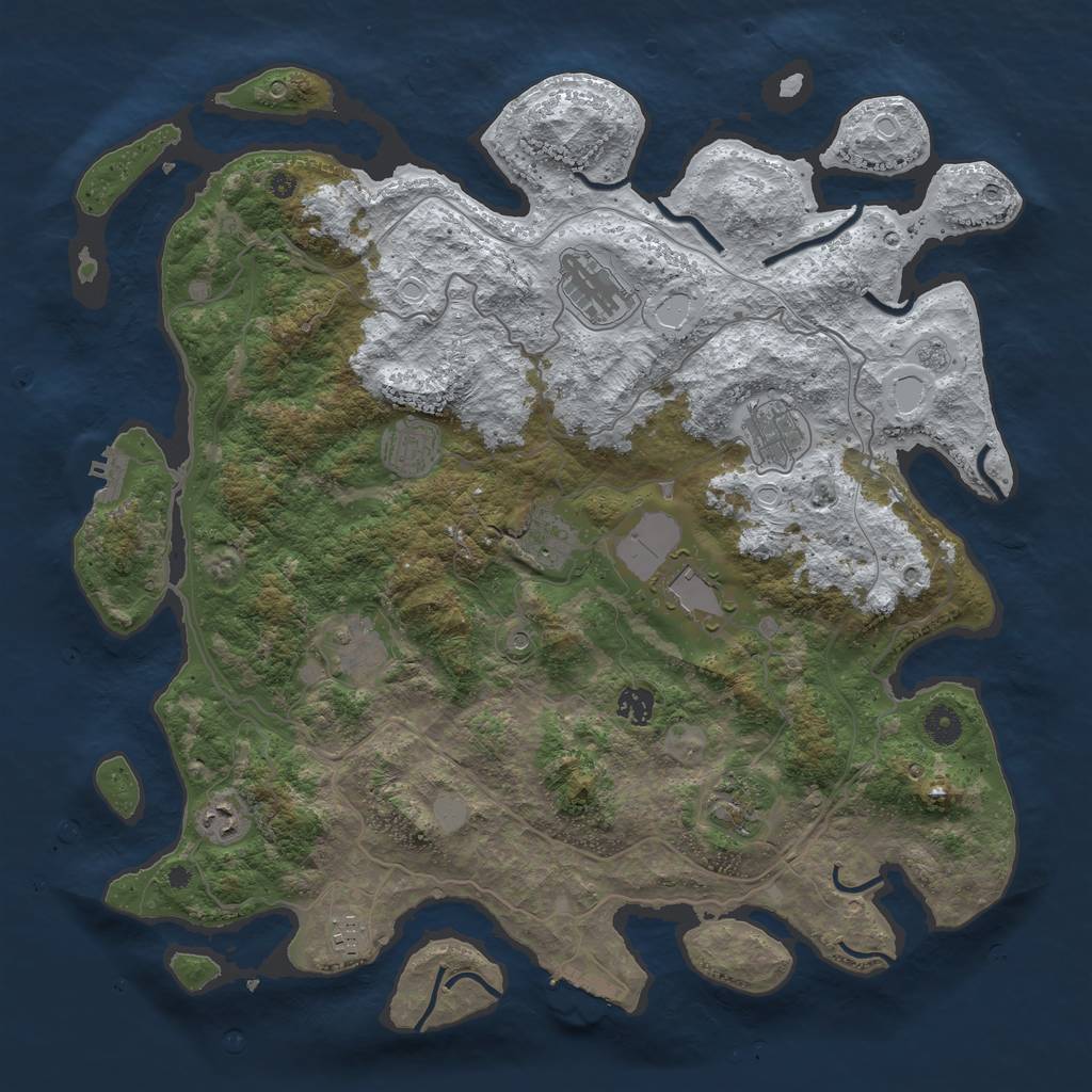 Rust Map: Procedural Map, Size: 4300, Seed: 222222222, 19 Monuments