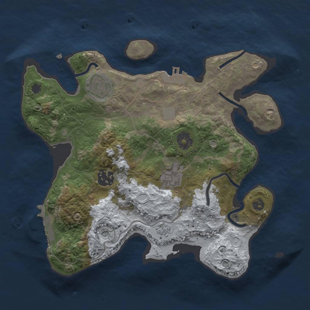 Rust Map: Procedural Map, Size: 2700, Seed: 119338450, 12 Monuments