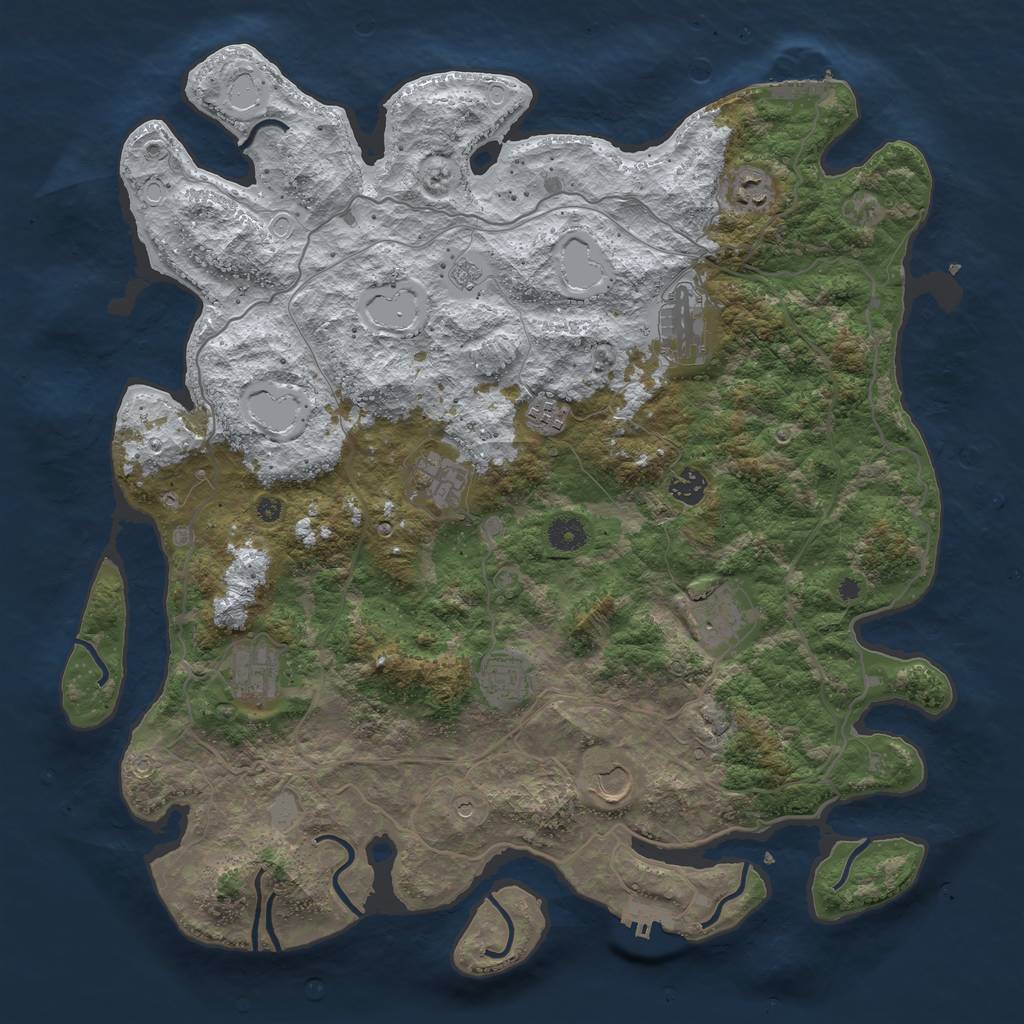 Rust Map: Procedural Map, Size: 4250, Seed: 136455281, 18 Monuments