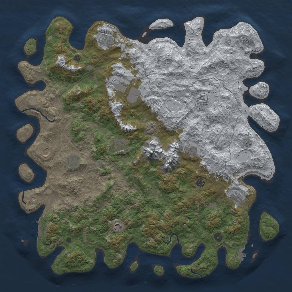 Rust Map: Procedural Map, Size: 5000, Seed: 1643221452, 20 Monuments