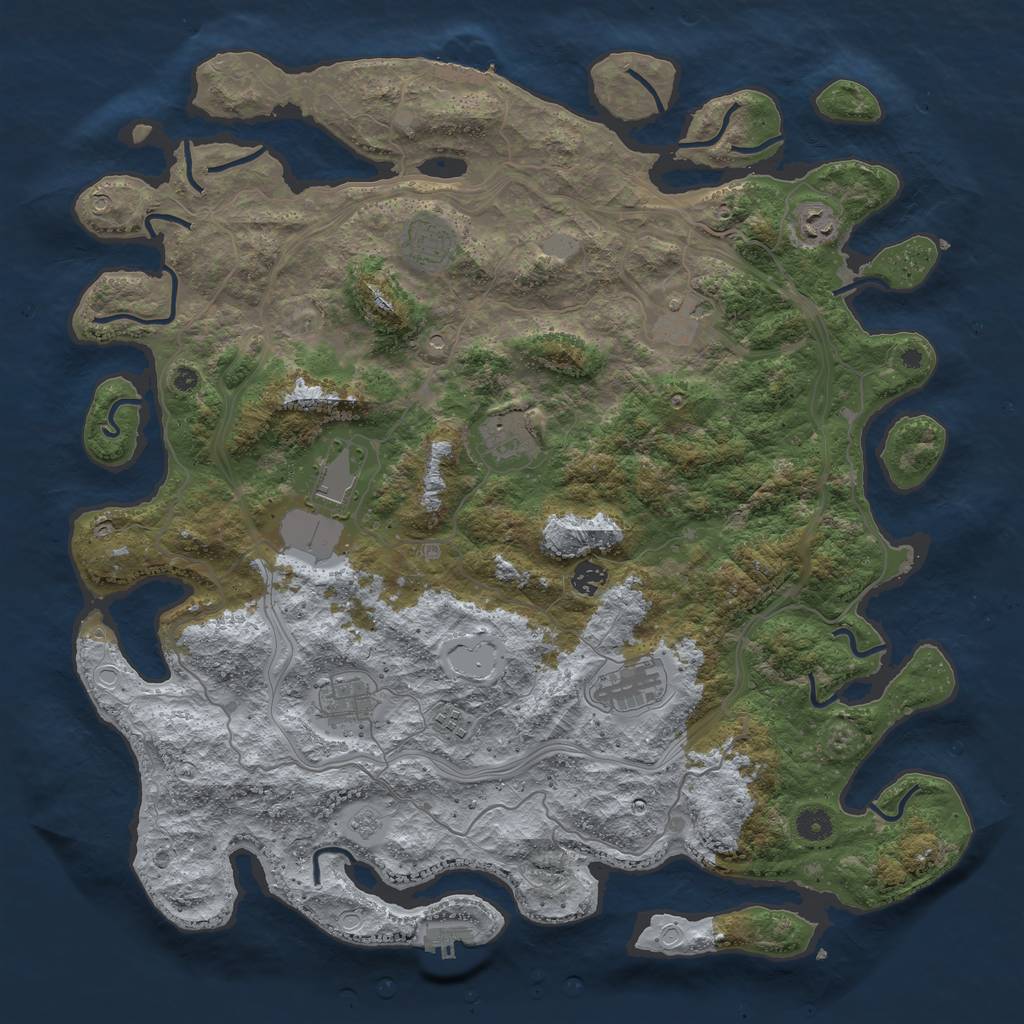 Rust Map: Procedural Map, Size: 4500, Seed: 1982997, 18 Monuments