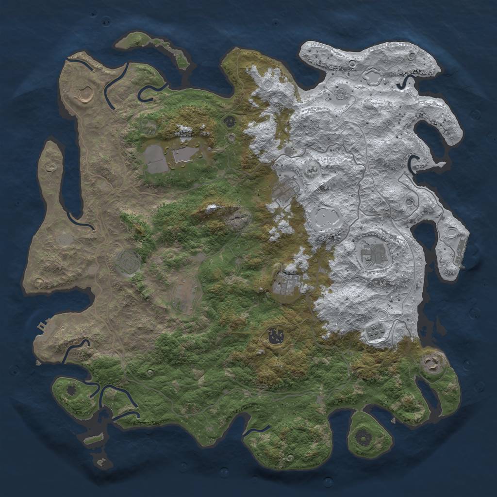 Rust Map: Procedural Map, Size: 4500, Seed: 5708920, 19 Monuments