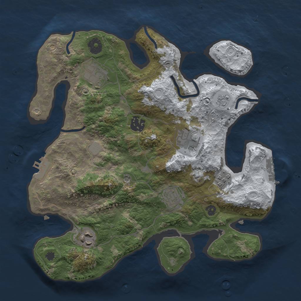 Rust Map: Procedural Map, Size: 3000, Seed: 1467193394, 15 Monuments
