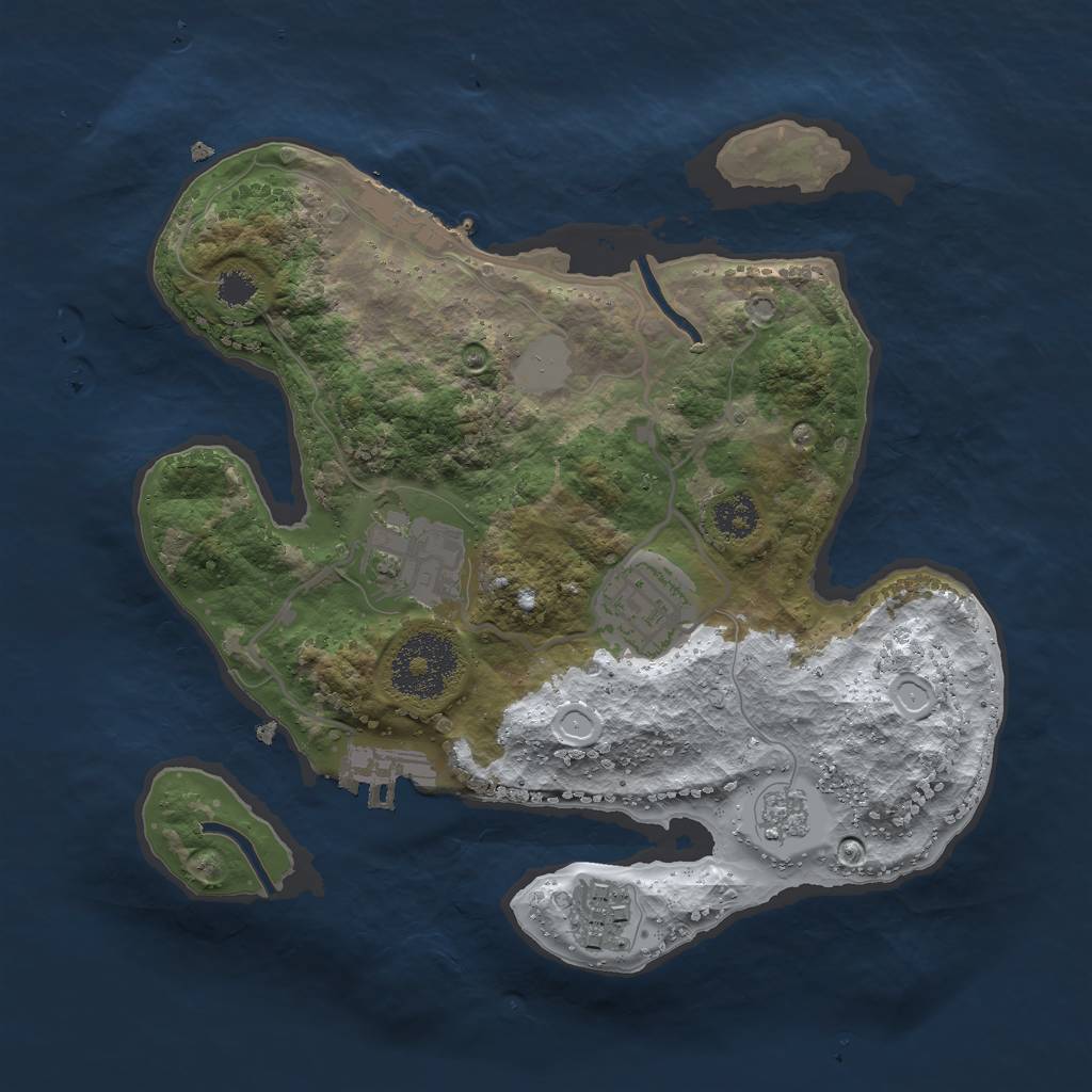 Rust Map: Procedural Map, Size: 2500, Seed: 933457745, 11 Monuments