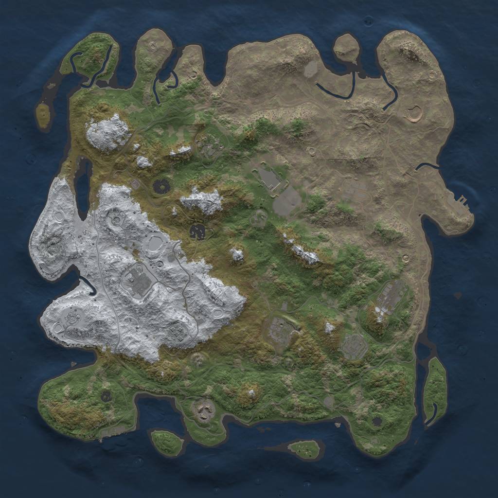Rust Map: Procedural Map, Size: 4500, Seed: 4218935, 20 Monuments