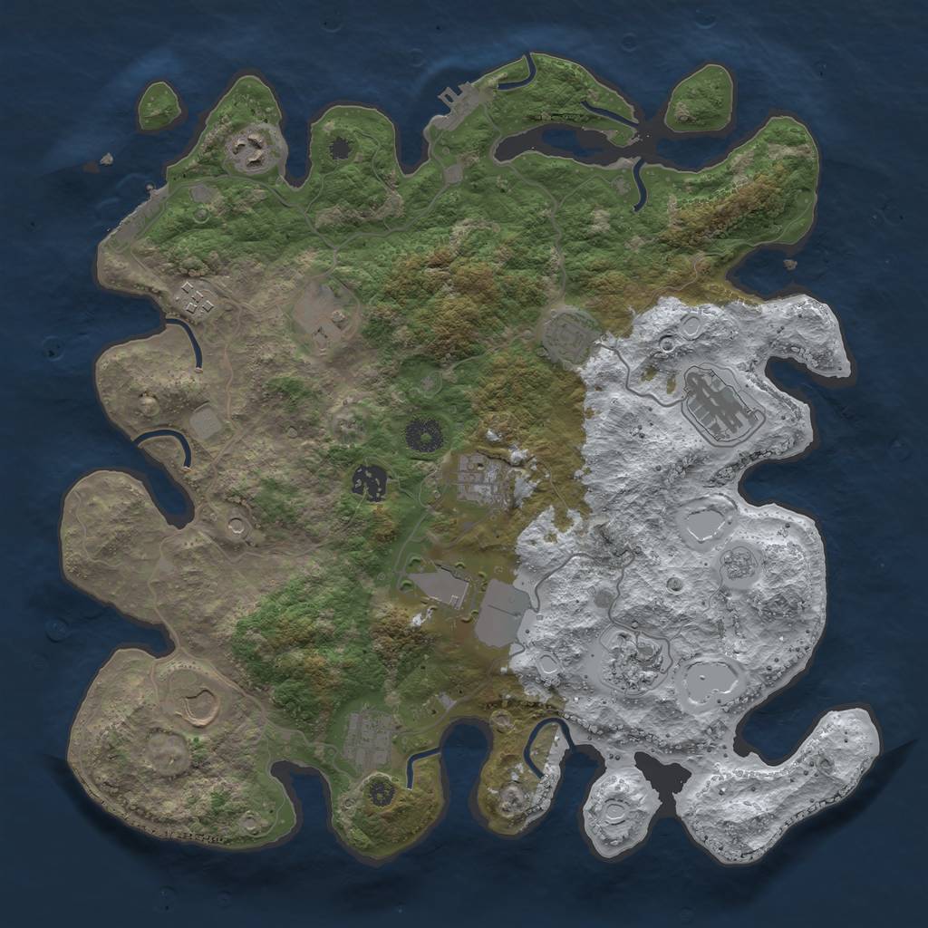 Rust Map: Procedural Map, Size: 3750, Seed: 18253825, 20 Monuments