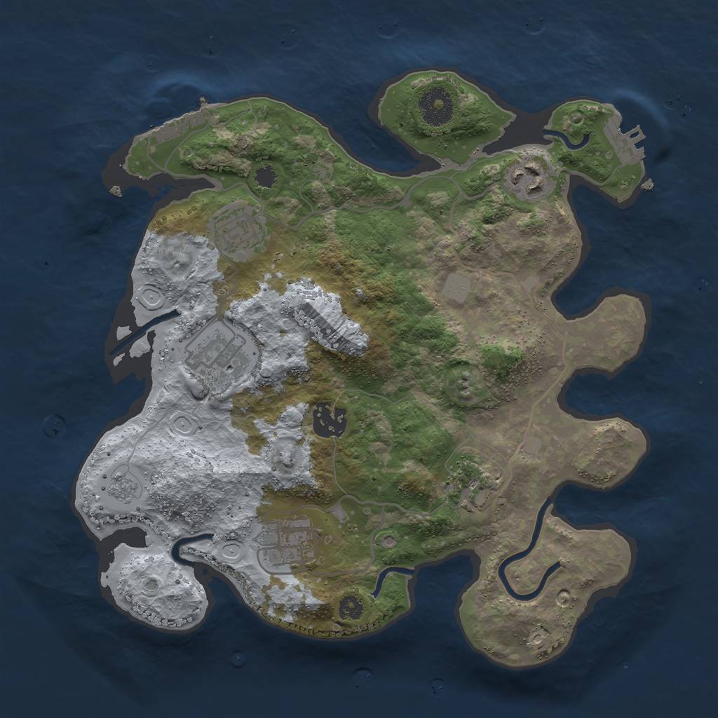 Rust Map: Procedural Map, Size: 3000, Seed: 4734726, 12 Monuments