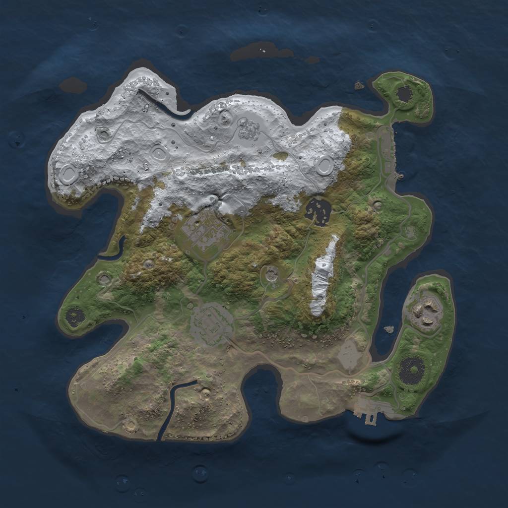 Rust Map: Procedural Map, Size: 2800, Seed: 2079064547, 13 Monuments