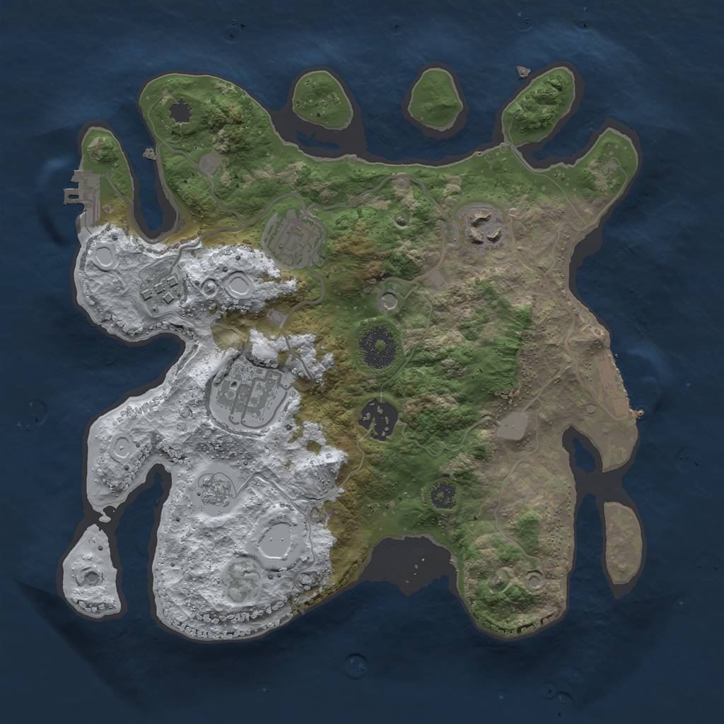 Rust Map: Procedural Map, Size: 2800, Seed: 1321391476, 14 Monuments