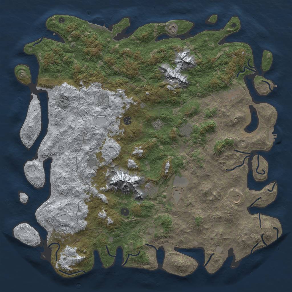Rust Map: Procedural Map, Size: 5250, Seed: 12345, 20 Monuments
